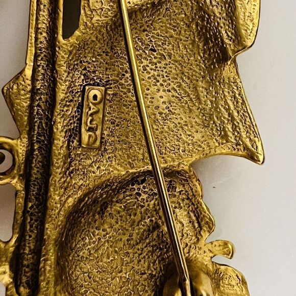 Vintage Teacher Gifts AJC Red Apple #1 Teacher Brooch Pin Gold Tone Large 4090 - Picture 8 of 11